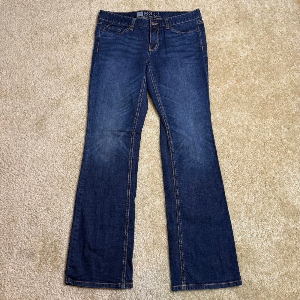 Mossimo Bootcut Jeans Women's 8R Dark Wash Premium Denim Stretch Boho Western